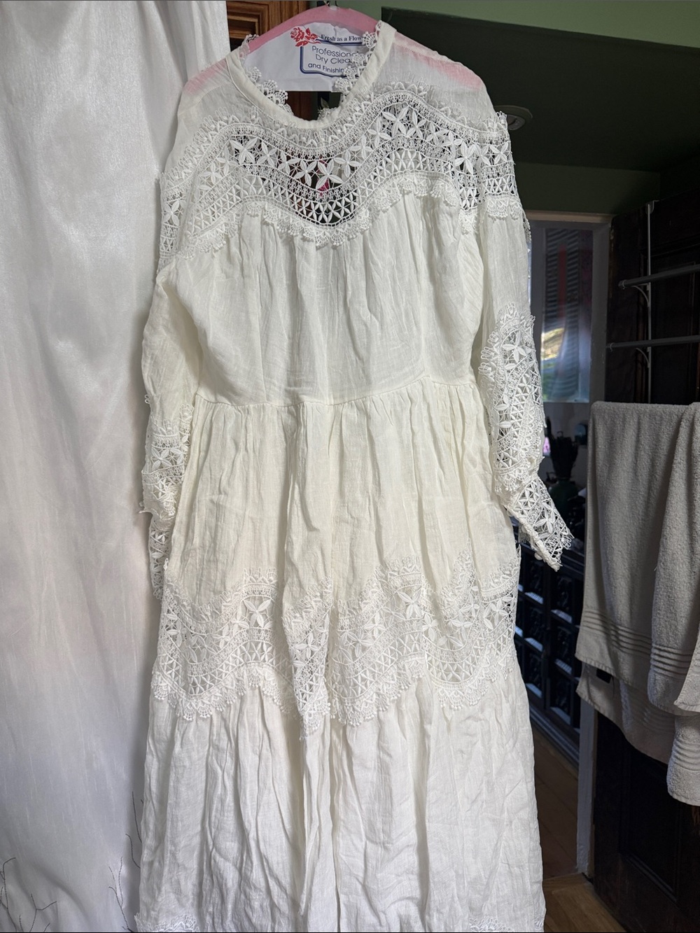 White Lace Maxi Dress with Crochet